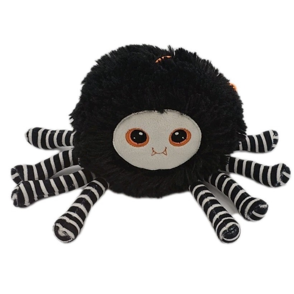 American Greetings 8" Spider Plush Black White Striped Legs Hanging PL-2